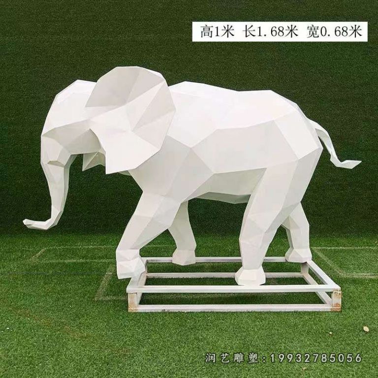 草坪玻璃钢大象动物雕塑