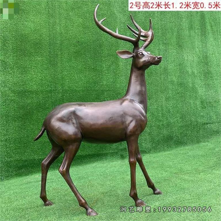 广场动物鹿铜雕