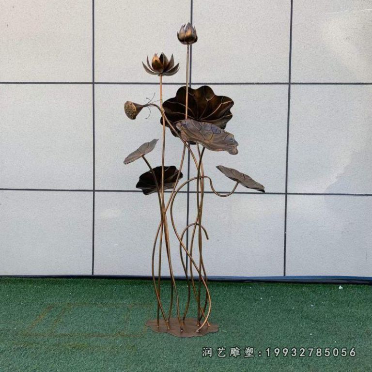 小区景观荷花铜雕