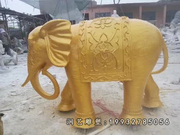 步行街动物大象铜雕