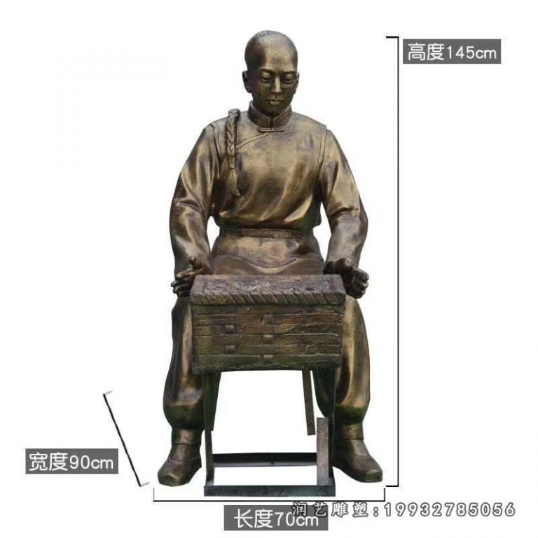 广场铜雕中医人物雕塑 (5)