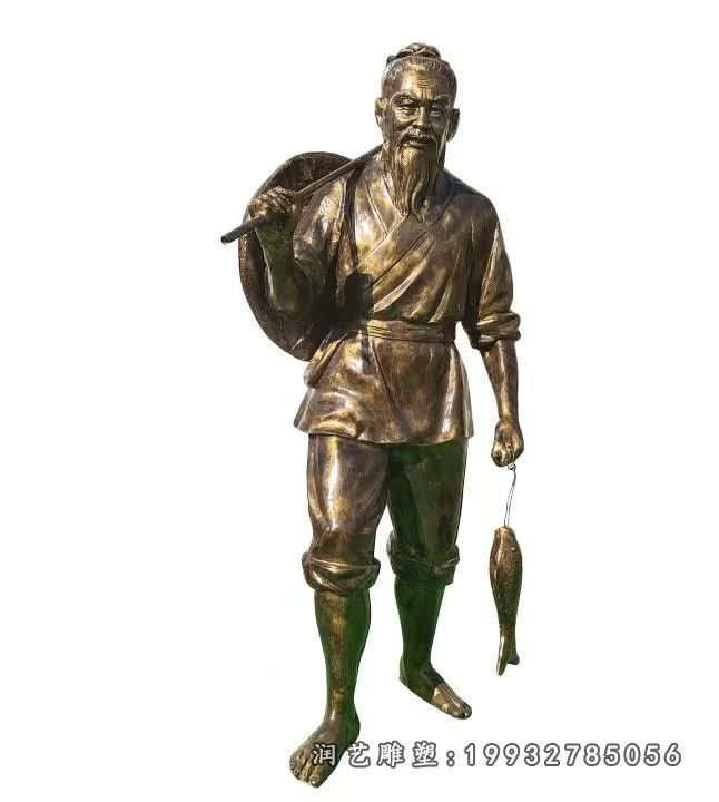 公司鱼文化人物铜雕