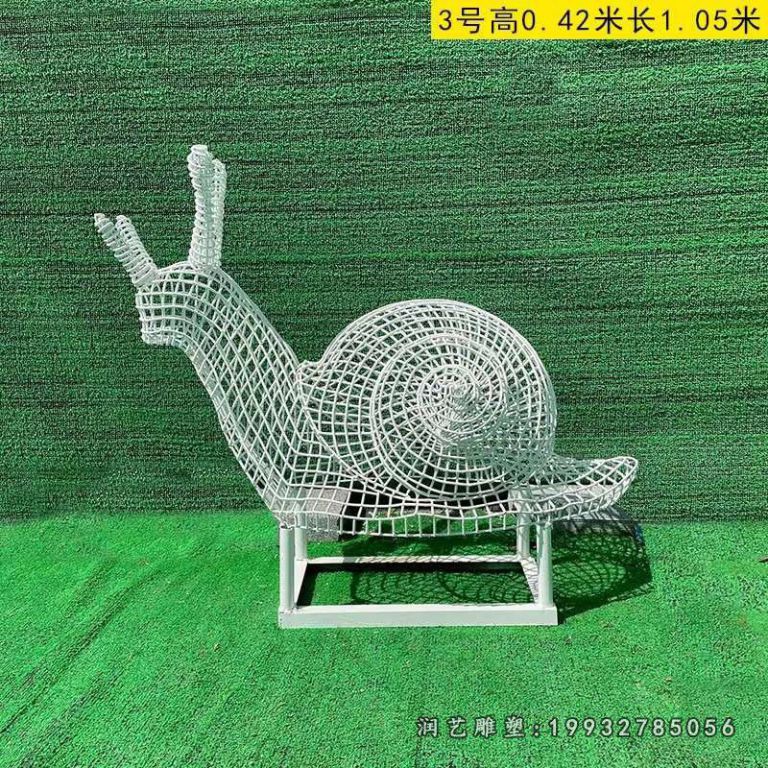 街道不锈钢蜗牛动物雕塑