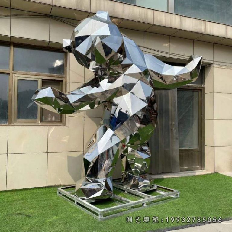 几何熊不锈钢雕塑 (6)