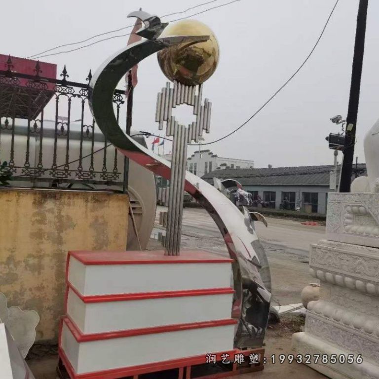 商业街不锈钢钥匙雕塑