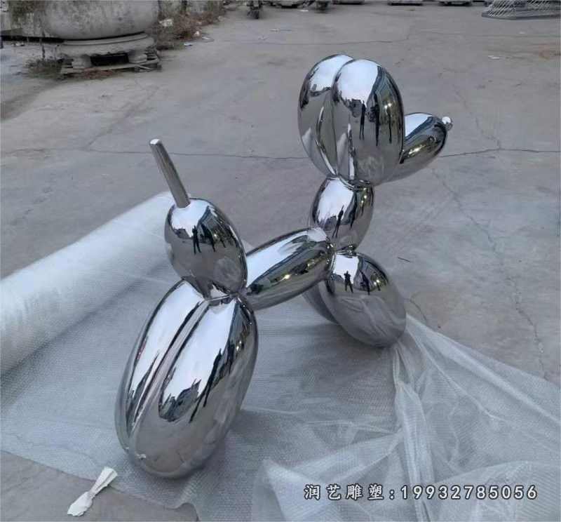 游乐场不锈钢狗动物雕塑