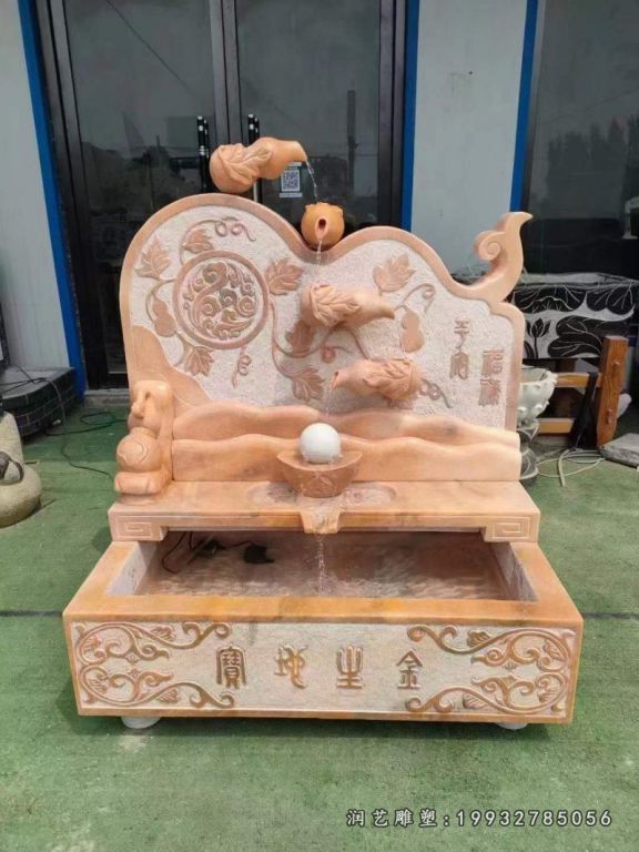 景区流水盆石雕