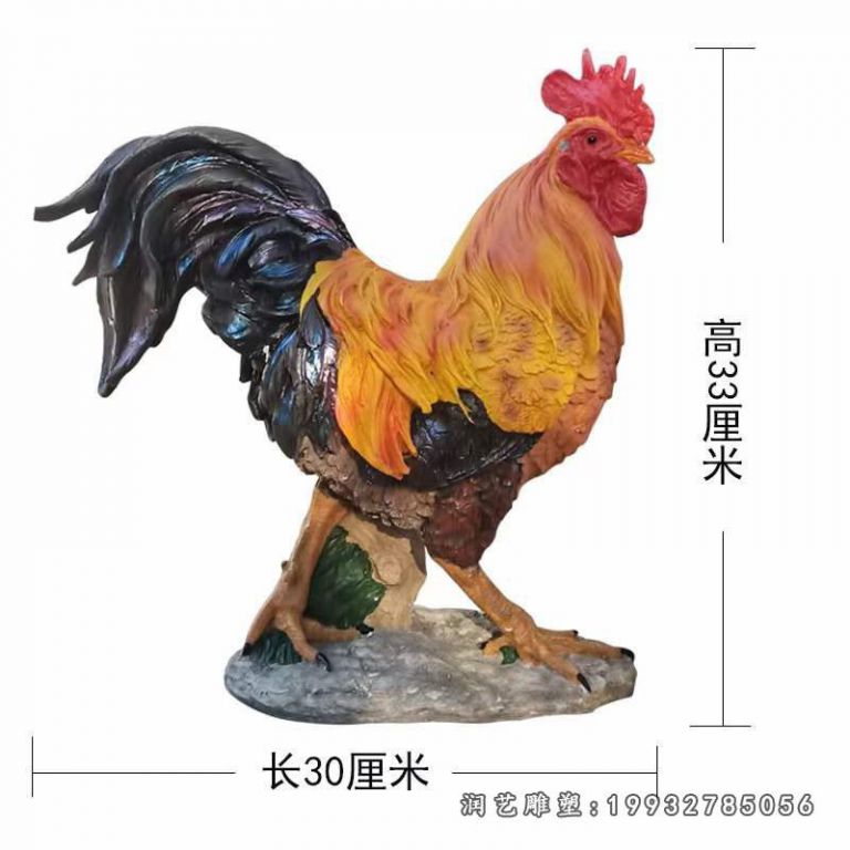 广场玻璃钢鸡动物雕塑 (1)