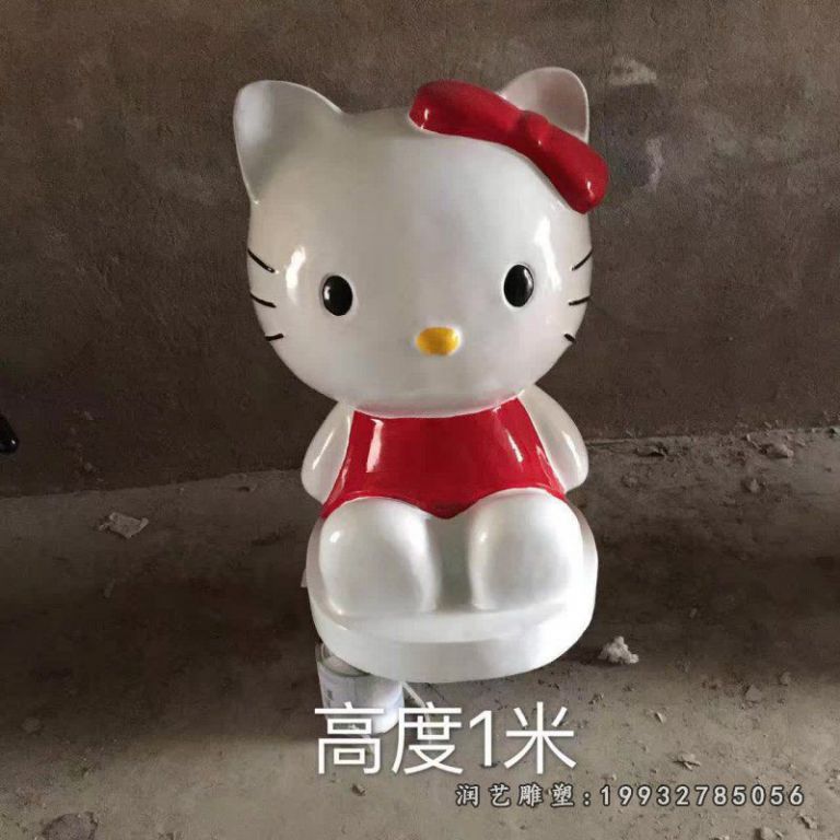 玻璃钢kt猫雕塑 (1)