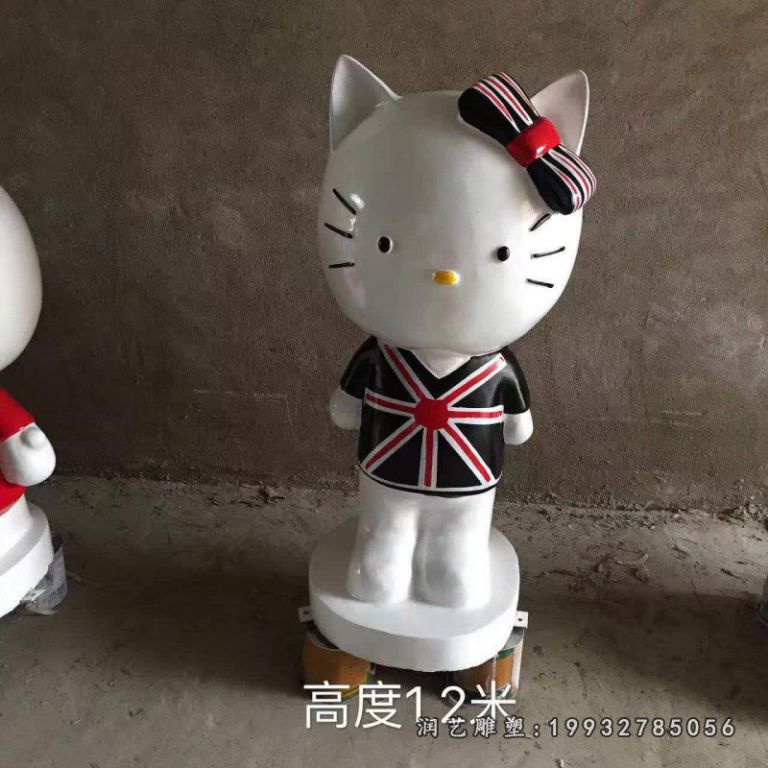 玻璃钢kt猫雕塑 (2)