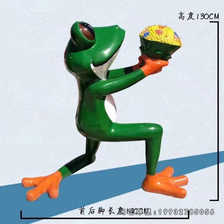 玻璃钢青蛙卡通园林雕塑