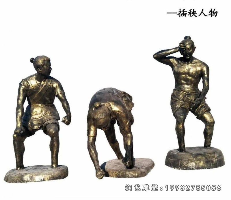 插秧民俗铜雕 (3)