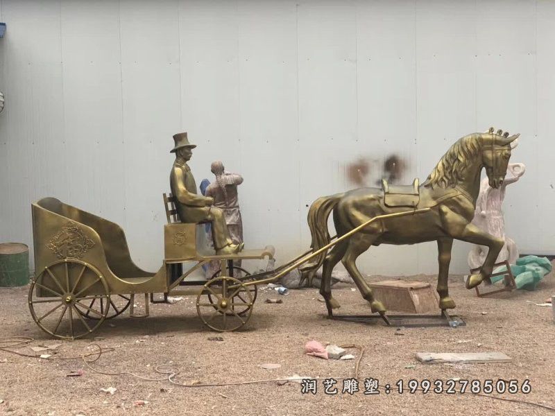 庭院景观马车铜雕