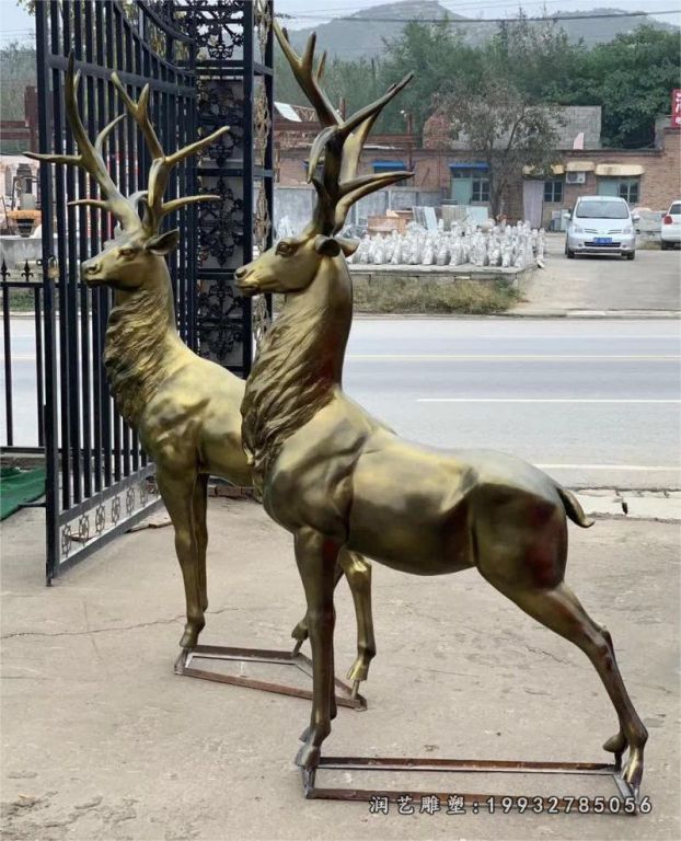 园林动物鹿铜雕