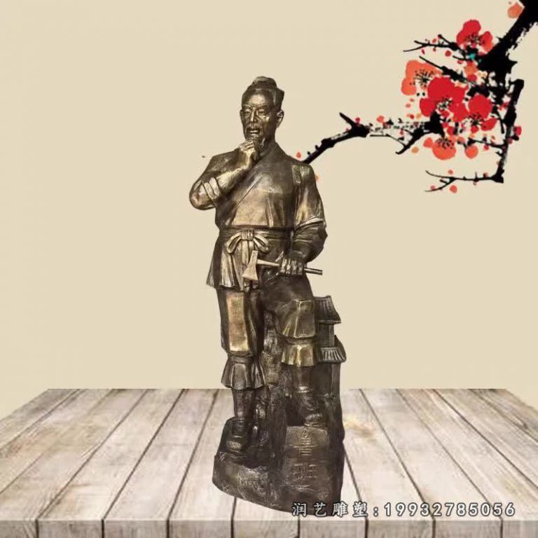 商场鲁班人物铜雕