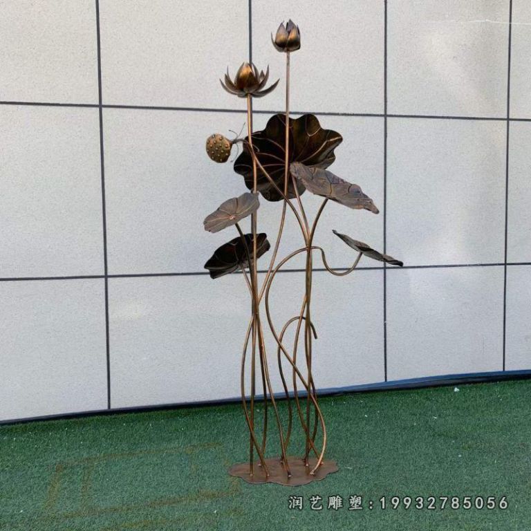 学校景观荷花铜雕