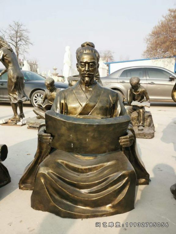 步行街古代人物铜雕