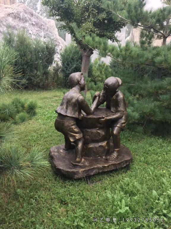 草坪人物儿童铜雕