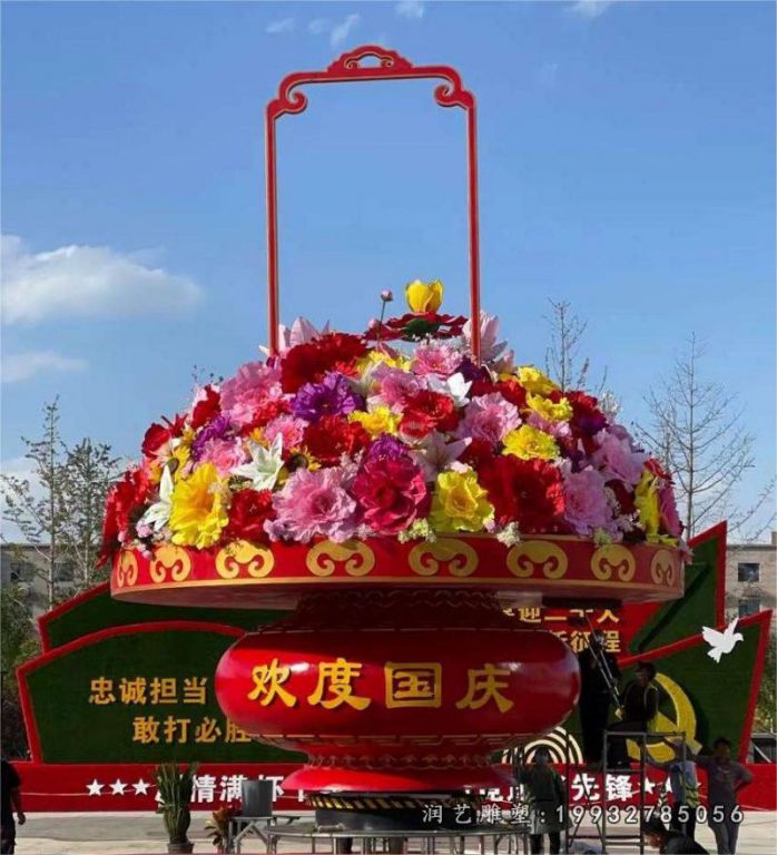 企业花篮不锈钢雕塑 (10)