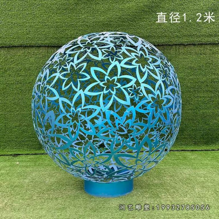 酒店不锈钢镂空球雕塑 (3)