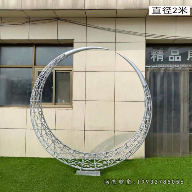 酒店不锈钢月亮景观雕塑