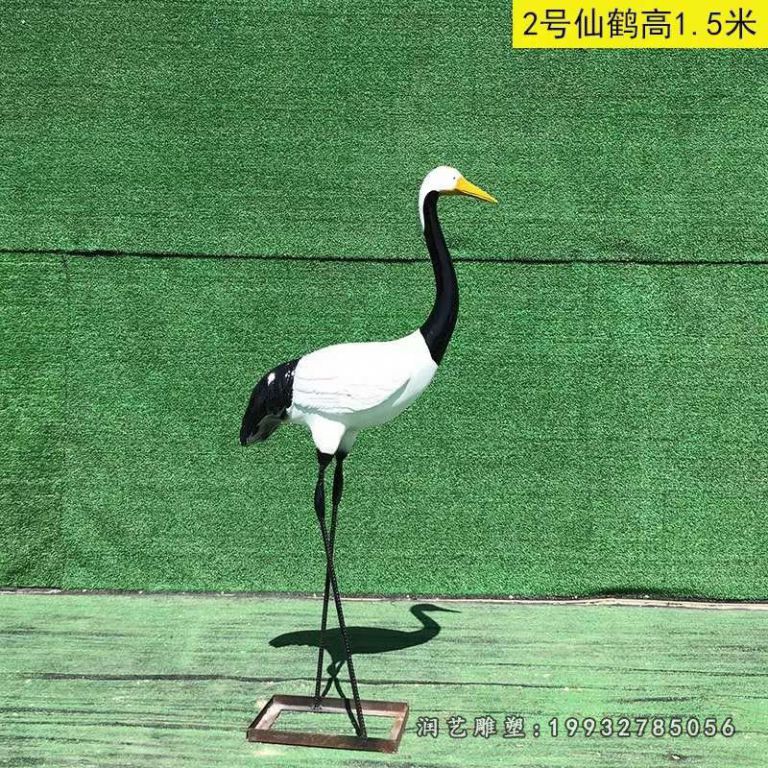 玻璃钢动物仙鹤商业街雕塑