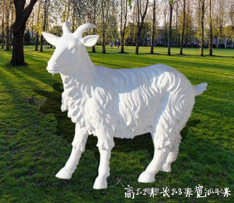玻璃钢动物羊街道雕塑 (1)