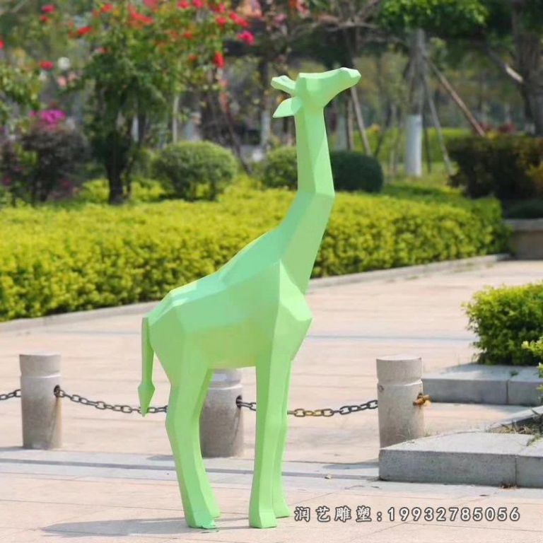 园林玻璃钢长颈鹿动物雕塑
