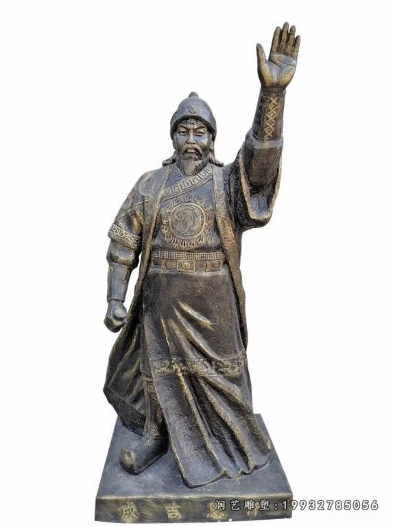 成吉思汗人物铜雕 (2)