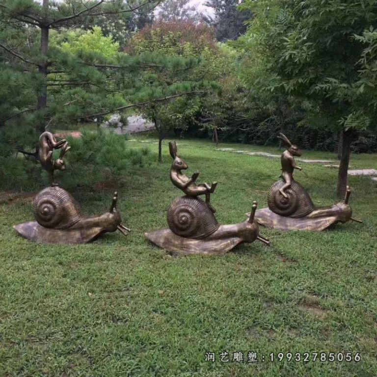 花园动物蜗牛铜雕