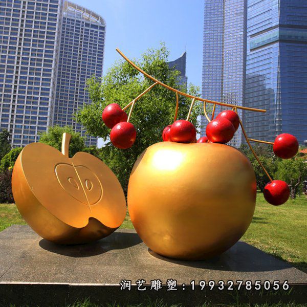 不锈钢苹果雕塑
