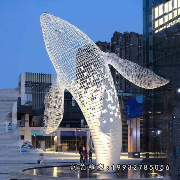 不锈钢鲸鱼雕塑