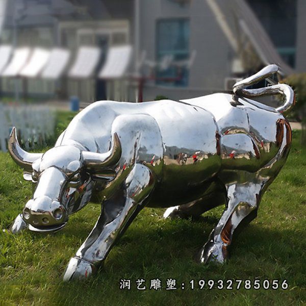 不锈钢华尔街牛动物雕塑