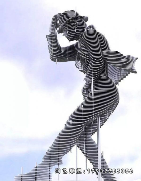 不锈钢抽象跳舞雕塑