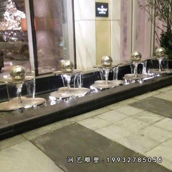 酒店不锈钢喷泉雕塑