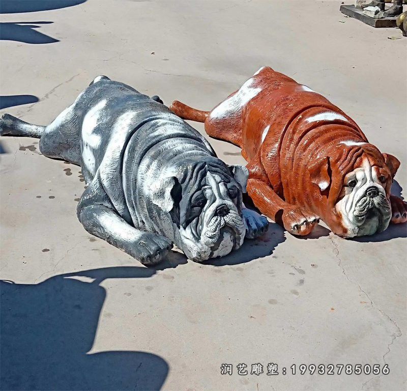 草坪玻璃钢彩绘狗雕塑