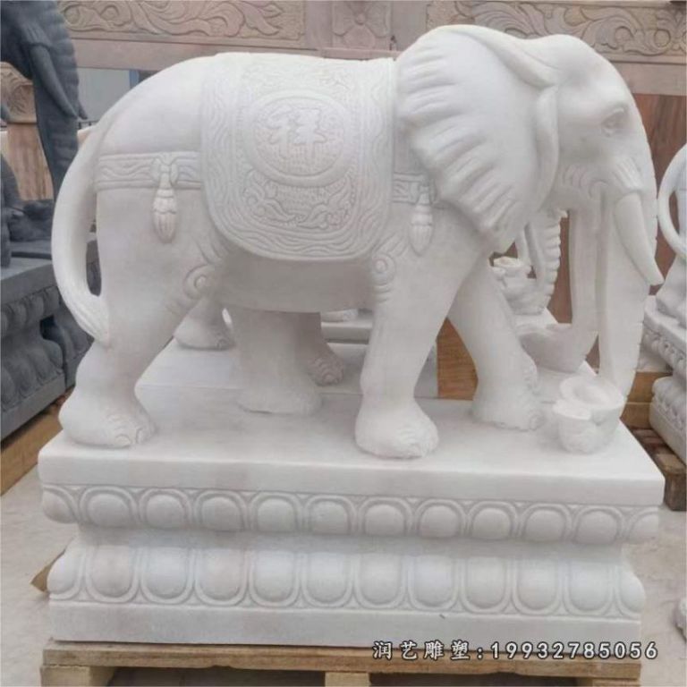 广场动物大象石雕