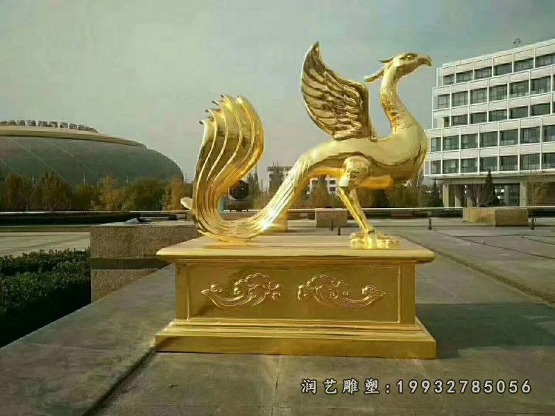 酒店动物凤凰铜雕